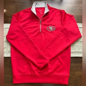 Antigua Red San Francisco 49ers Quarter-Zip Pullover